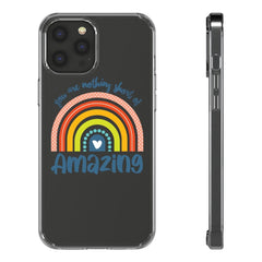 Personalised You are nothing short of amazing... pastel rainbow Quote Phone case - Coffee Phone case - Gift Phone case - Clear case