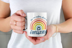 Personalised You are nothing short of amazing... pastel rainbow Quote Mug - Coffee Mug - Gift Mug - Cup Mug 11oz