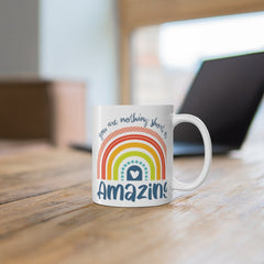 Personalised You are nothing short of amazing... pastel rainbow Quote Mug - Coffee Mug - Gift Mug - Cup Mug 11oz