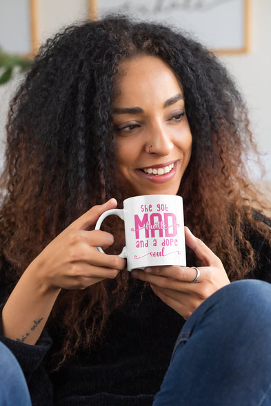 She Got Mad Hustle And A Dope Soul Mug, Boss Mug, Funny Coffee Mug, Gift For Christmas, Birthday, Gift For Friend, For Her, Coworker Cup