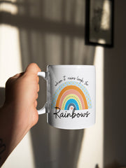 When it rains look for rainbows... pastel rainbow Quote coaster White Ceramic Mug