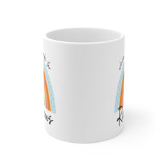 When it rains look for rainbows... pastel rainbow Quote coaster White Ceramic Mug