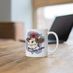 Personalized Cow Mug for Women - Peeking Cow Coffee Mug - Cute Gift for Cow Lovers - Design Printed on Both Sides Mug 11oz