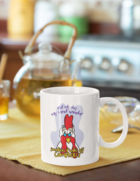 Chicken Mug - Funny Coffee Mug - Birthday Gift for Coworker - Smooth Printed Design on Both Sides - Dishwasher and Microwave Safe Mug 11oz