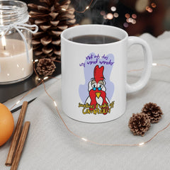 Chicken Mug - Funny Coffee Mug - Birthday Gift for Coworker - Smooth Printed Design on Both Sides - Dishwasher and Microwave Safe Mug 11oz