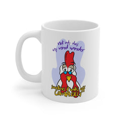 Chicken Mug - Funny Coffee Mug - Birthday Gift for Coworker - Smooth Printed Design on Both Sides - Dishwasher and Microwave Safe Mug 11oz