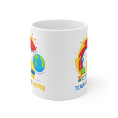 Teacher Travel Mug - Teach Love Inspire Travel Mug - Teacher Appreciation Gifts - Smooth Printed Design on Both Sides Mug 11oz