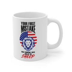 Patriot Not a Sheep Tumbler  - FLAWED See Second Photo- Smooth Printed Wraparound Design Mug 11oz