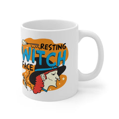 Resting Witch Face Gift for Her - Halloween Gifts - FLAWED - Smooth Printed Design on Both Sides Mug 11oz