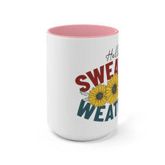 Hello Sweater Weather Coffee Mug - Autumn Cups - Fall Lover Gifts For Women - Smooth Printed Design On Both Sides - Dishwasher Safe