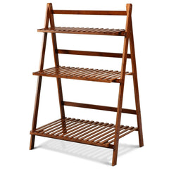 3-tier Folding Bamboo Flower Shelf