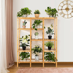 Multifunctional Bamboo Shelf Storage Organizer Rack