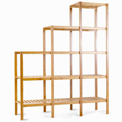 Multifunctional Bamboo Shelf Storage Organizer Rack