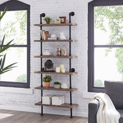 6 Shelf Bookcases Open Frame Six Tiers of Shelf Space for Displaying a Book Collection, Framed Photos