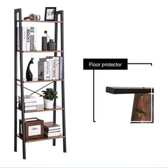 Brown Steel Ladder Bookcase Ladder Shelf is Suitable for any Room Perfect Match and Keep your Home Organized