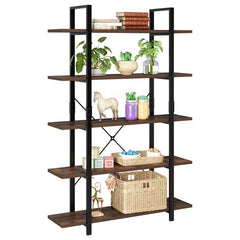 Standard Bookcase Bookshelf Displays Panels and Black Iron Support Make the Whole Shelf Elegant and Practical Decorating your Home