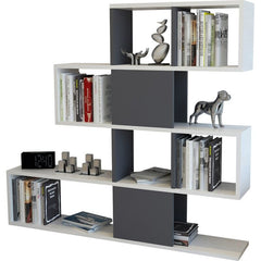 Anthracite Geometric Bookcase Store Books, Display Decorative Accents, and Keep your Potted Plants Versatile Display Space