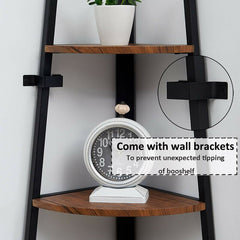 Brown Bookcase Corner Space in your Home with this Fan-Shaped Shelf add Extra Space for Living Room, Entryway