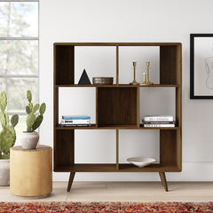 Cube Bookcase Open Back Panels Display Decorative Accents, Framed Family Photos, Books Square Compartments