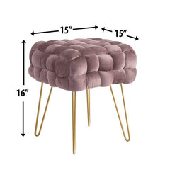 Velvet Tufted Square Cocktail Ottoman Comfortable Seat. This Ottoman is Both Soft and Stylish Perfect Addition to any Room