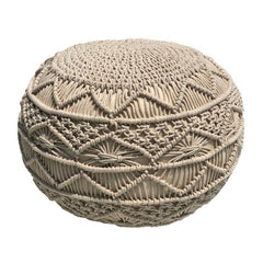 Round Pouf Ottoman Lounger, Footrest, Family Tea Time, Living Room Décor Comfy Footrest or Extra Seating in Any Room