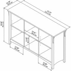 Ash Brown Cube Bookcase Provides a Place To Put Framed Family Photos, Potted Plants Six Open Compartments for Display Space