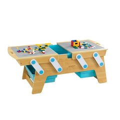 Kids Rectangular Interactive Table 200+ Building Bricks 360-Degree Play Space Allows Multiple Kids To Play Together