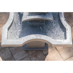 Resin Outdoor Floor Fountain Perfectly Centered in the Middle of a Flowerbed Fountain will Bring the Relaxing Sounds of Water