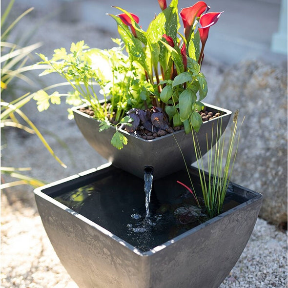 Polystone Fountain Add a Touch of Beauty and a Splash of Life To Any Room Polystone Fountain Water Feature, Planter, and Eye-Catching Decor