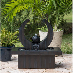 Metal Fountain with Light Geometric Form Creates a Modern, Abstract Look for your Contemporary Backyard