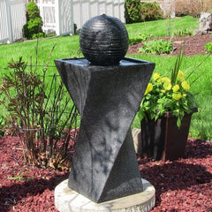 Solar Ball Fountain Your Garden, Patio, Porch Or Deck. The Water Gracefully Flows From The Top Of The Ball Down