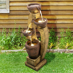 Resin Fountain with Light  To Any Indoor And Outdoor Decor Bring Elements Of Peace, Serenity, And Class To Your Garden, Patio, Porch