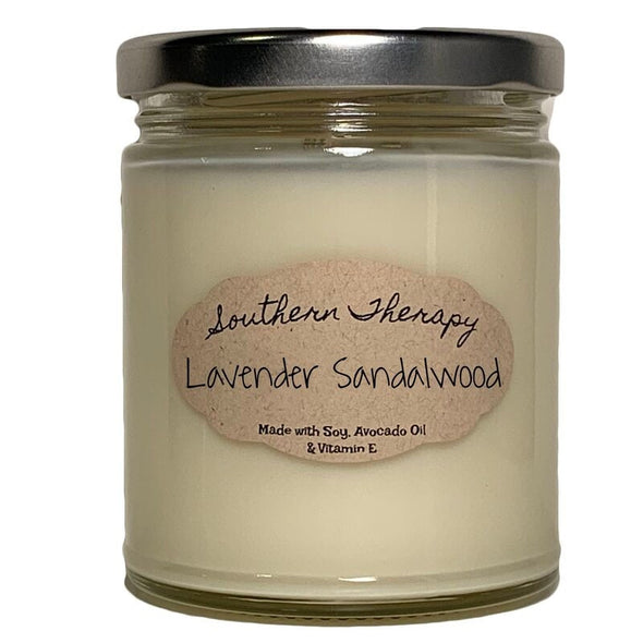 Lavender Sandalwood Scented Jar Candle The Candle Has Herbaceous, Aromatic and Sweet Lavender Highlight Golden Amber