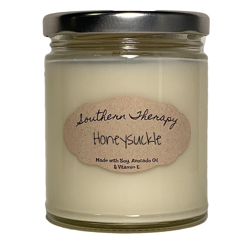 Honeysuckle Scented Jar Candle Has a Natural Sensation of Blooming Flowers is Recreated in This Simple Floral Fragrance