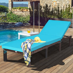 Long Reclining Single Chaise with Cushions all-Weather Resistant and Durability Provides You with Comfortable Seating