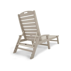 Long Reclining Single Chaise all-weather Trex Outdoor Furniture Yacht Club Stackable Chaise With Arms Provides a Relaxing