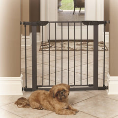 Steel Pressure Mounted Pet Gate Keep Your Pet Safe And Sound with This Freestanding Pet Gate Place It At The Entrance of Your Living Room