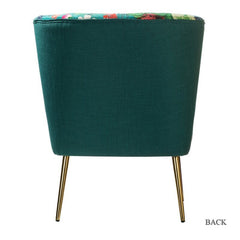 Tufted Side Chair Soft Filling. Its Classic Design Along with Its Elegant Pattern and Gold Finish Metal Legs