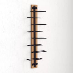 Wall Mounted Wine Bottle Rack in Brown/Black