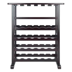 Newhall 24 Bottle Floor Wine Bottle & Glass Rack in Dark Espresso