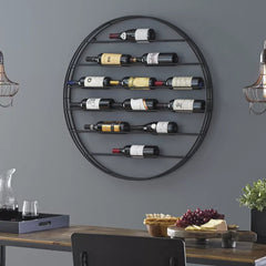 Wall Mounted Wine Bottle Rack in Black