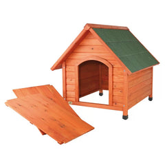 Griselda Log Cabin Dog House This Log Cabin Dog House is designed to let your dogs snuggle in after a good day of playing in the sun.