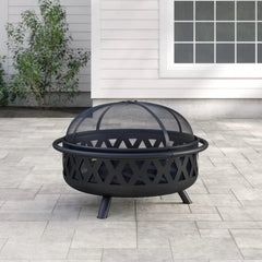 Derbyshire 24" H x 36" W Steel Wood Burning Outdoor Fire Pit