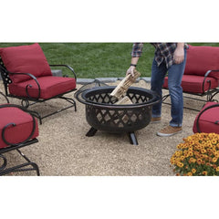 Steel Wood Burning Fire Pit fireplace to your patio, deck or backyard