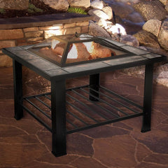 Izquierdo Steel Wood Burning Fire Pit Table