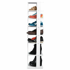 Wooden Shoes Storage Stand 7 Tiers Shoe Rack Organizer Multi-shoe Rack Shoebox 7 Tiers Different Heights Shelves