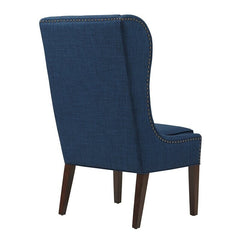 Wingback Chair Adds Stately Style To Any Living Room or Den Four Tapered Legs and Features Neutral-Hued Polyester