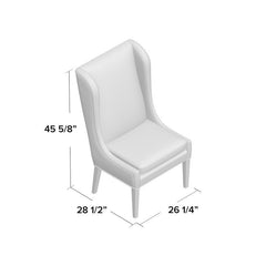 Wingback Chair Adds Stately Style To Any Living Room or Den Four Tapered Legs and Features Neutral-Hued Polyester