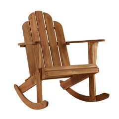 Outdoor Rocking Solid Wood Chair Perfect for Adding Seating to Any Patio or Outdoor Space Smooth Rocking Motion