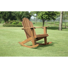 Outdoor Rocking Solid Wood Chair Perfect for Adding Seating to Any Patio or Outdoor Space Smooth Rocking Motion